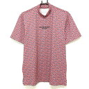 【超美品】マスターバニー 半袖ハイネックシャツ レッド×ネイビー メンズ 4(M) ゴルフウェア 2023年モデル MASTER BUNNY EDITION(4)