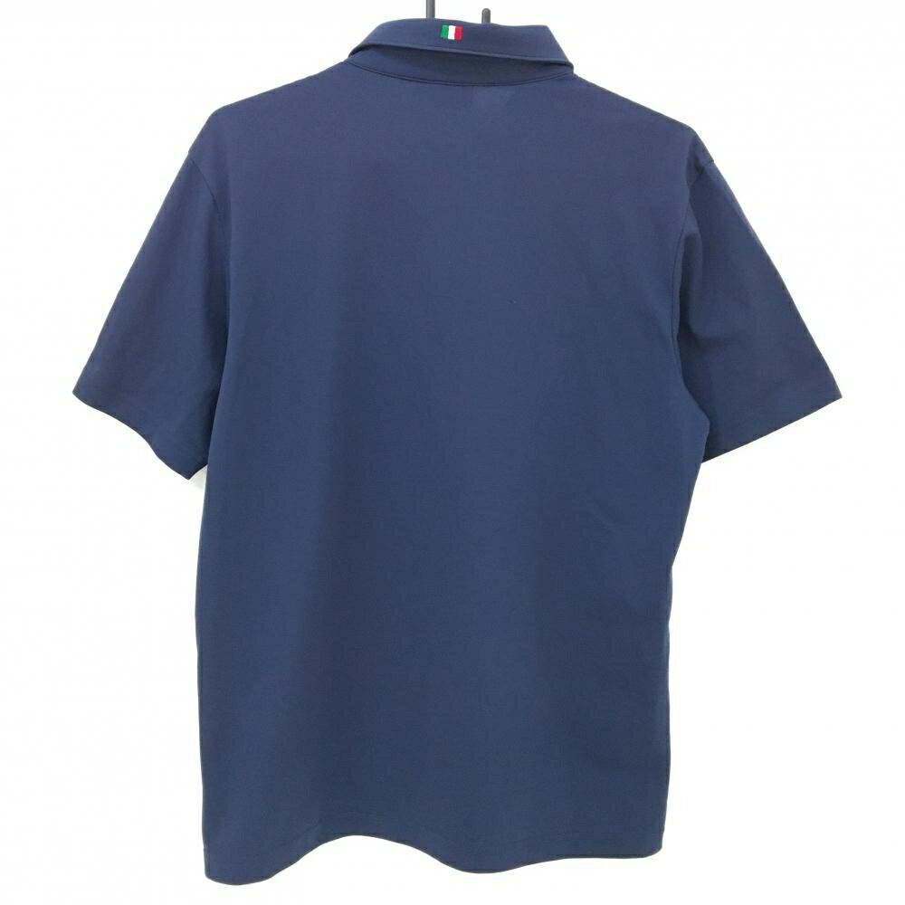 【美品】カッパ 半袖ポロシャツ ネイビー×白 ボタンダウン 胸ロゴ メンズ LL ゴルフウェア Kappa