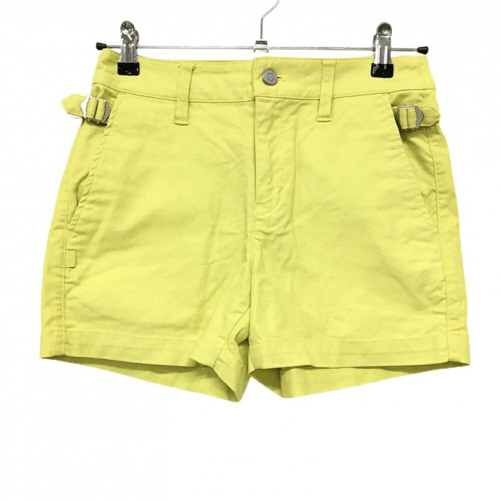 【美品】ジャックバニー ショートパンツ イエロー 無地 レディース 0 ゴルフウェア Jack Bunny