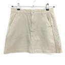 ★特価★【超美品】ジャックバニー スカート ライトベージュ×白 サイドロゴ 内側インナーパンツ ジュニア・キッズ 150 ゴルフウェア Jack Bunny