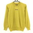 【超美品】レザレクション セーター マスタードイエロー×パープル 後ろビックロゴ ニット レディース L ゴルフウェア Resurrection