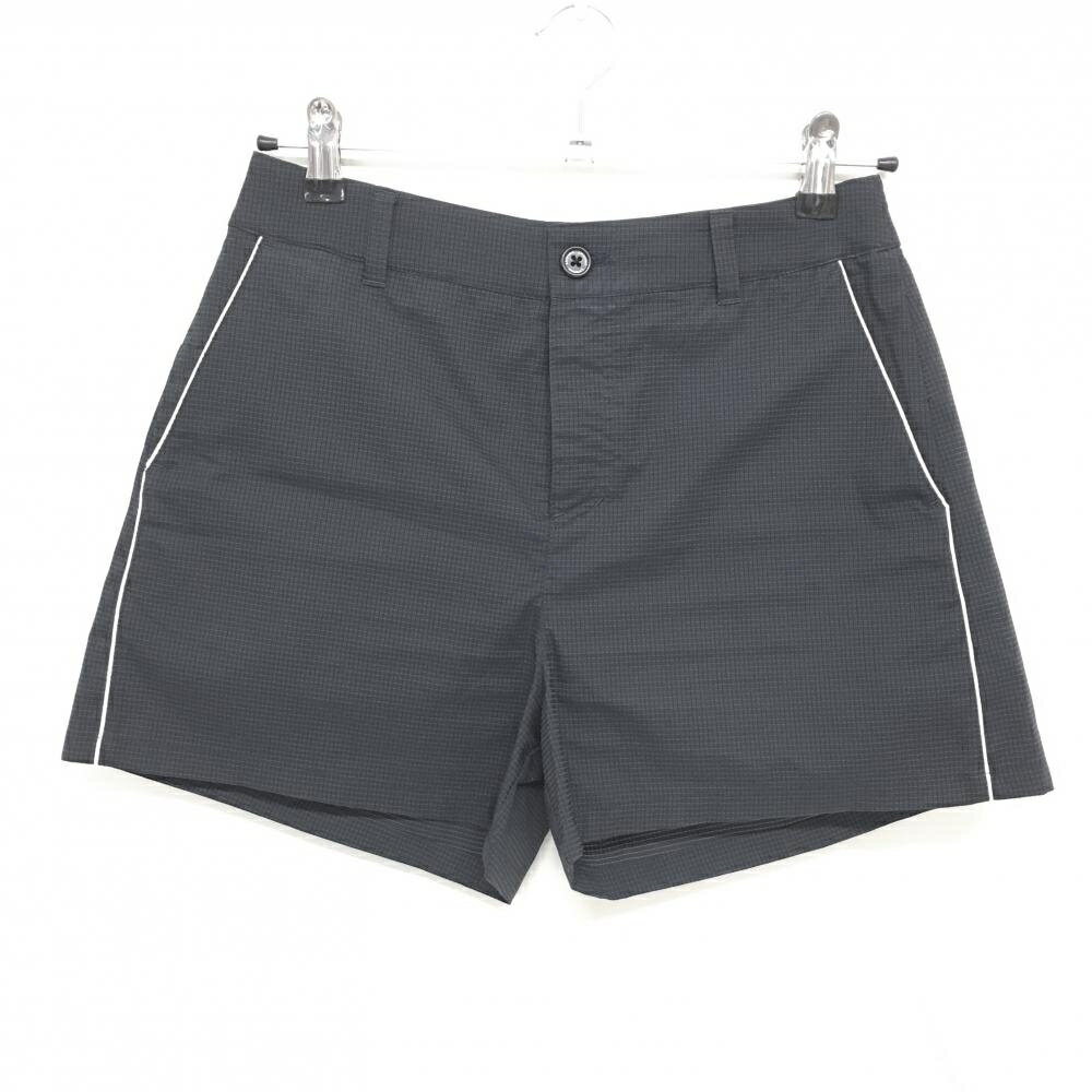 【超美品】ビバハート ショートパンツ ネイビー シルバーライン 格子織生地 バックロゴ レディース 42(L) ゴルフウェア VIVA HEART