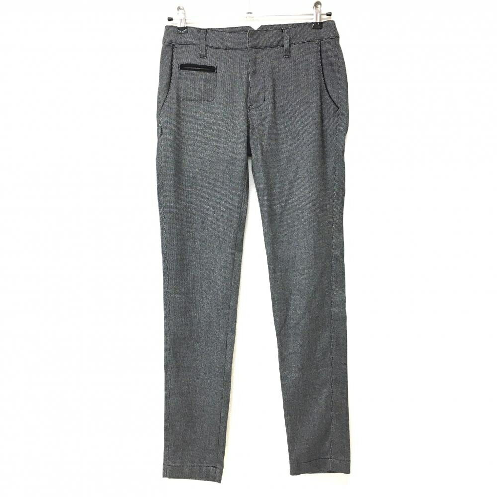 【美品】ジャックバニー パンツ 黒×白 織生地 ストレッチ レディース 0 ゴルフウェア Jack Bunny