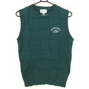 【超美品】ジャックバニー ニットベスト ブルーグリーン系×白 レディース 1(M) ゴルフウェア 2025年モデル Jack Bunny