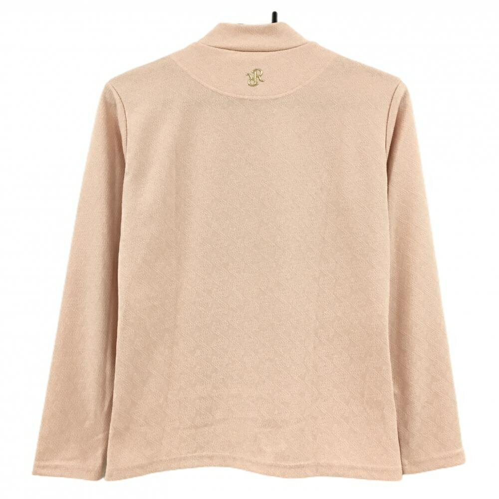 【美品】レザレクション 長袖ハイネックシャツ ライトピンク 総柄織生地 立体ロゴ レディース S ゴルフウェア 2024年モデル Resurrection