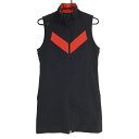【美品】デサントゴルフ ノースリーブワンピース 黒×レッド ストレッチ 中田英寿 レディース L ゴルフウェア DESCENTE
