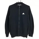 【美品】アディダス ニットジャケット 黒 ロゴシルバー メンズ ゴルフウェア adidas