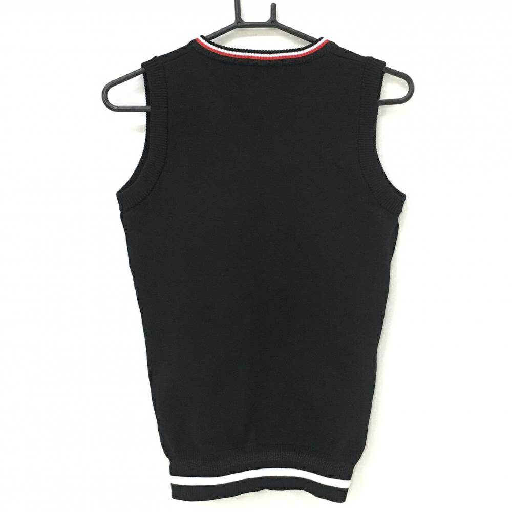 【超美品】コルウィン ニットベスト 黒×レッド Vネック ラメ糸 レディース M ゴル...