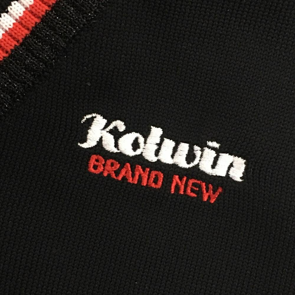 【超美品】コルウィン ニットベスト 黒×レッド Vネック ラメ糸 レディース M ゴル...