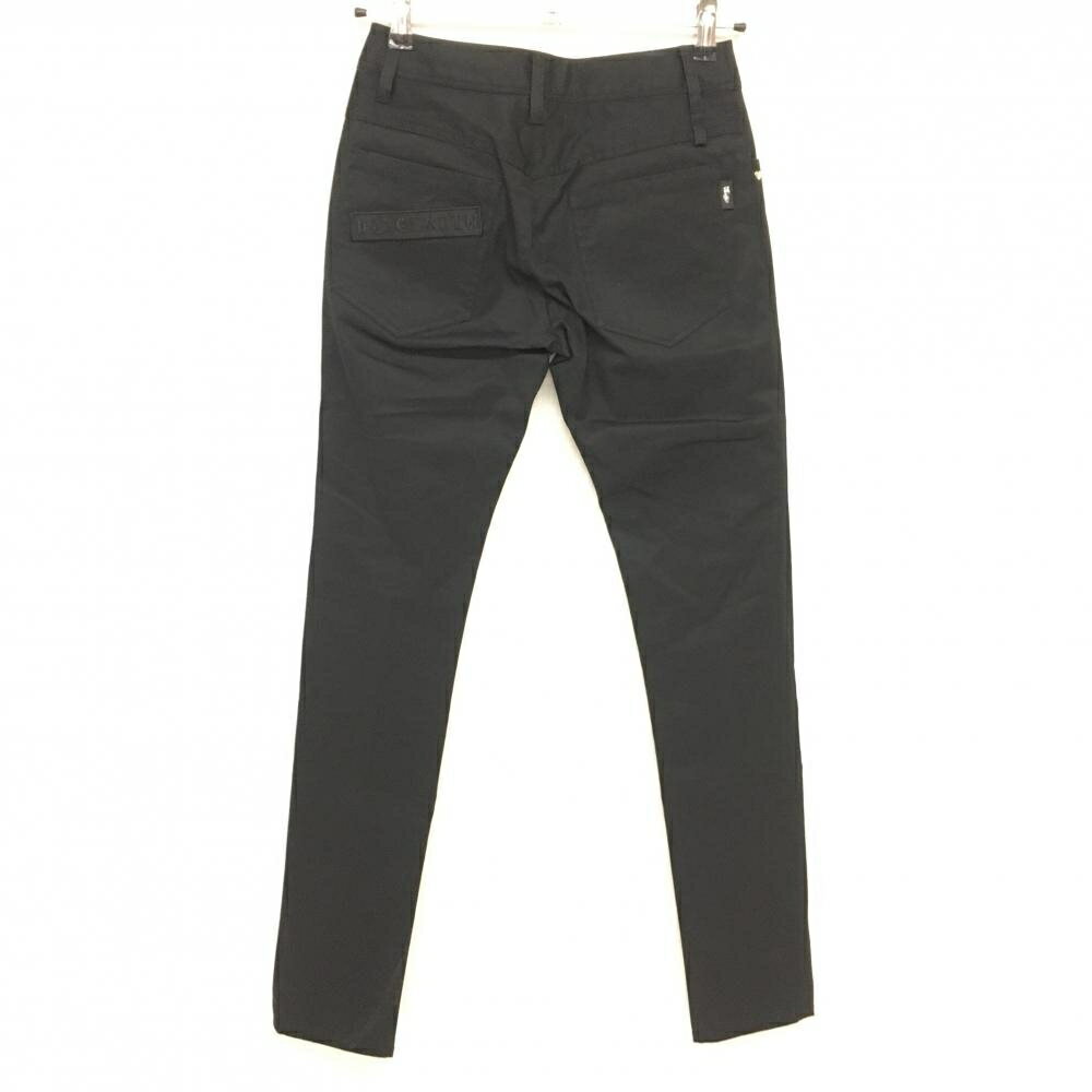 【美品】ダンスウィズドラゴン パンツ 黒 ワッペン ニコちゃん レディース 1(S) ゴルフウェア Dance With Dragon