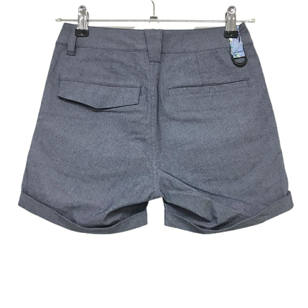 【超美品】カッパ ショートパンツ ネイビー シャンブレー調 裾ロールアップ レディース SS ゴルフウェア Kappa