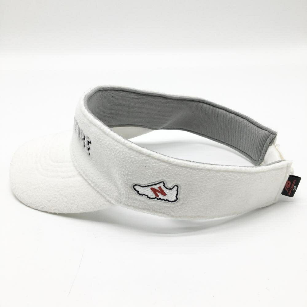 ニューバランス サンバイザー 白 微起毛 ロゴ刺しゅう FR ゴルフウェア New Balance