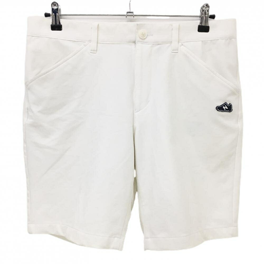 ニューバランスゴルフ ハーフパンツ 白 スニーカーロゴ ストレッチ メンズ 5(L) ゴルフウェア New Balance