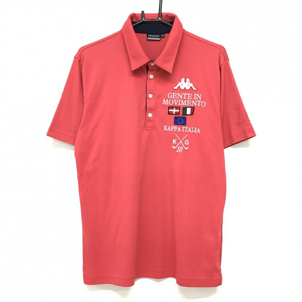 Kappa - 【美品】カッパ 半袖ポロシャツ ピンク×白 胸元ロゴ メンズ LL ゴルフウェア Kappa