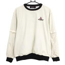 ルコックゴルフ 2WAYスニード アイボリー×黒 裏メッシュ ブルゾン 袖着脱可 メンズ M ゴルフウェア le coq sportif