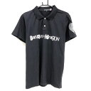 【当店ポイント5倍!6/4 20:00〜6/11 1:59まで】【超美品】ダンスウィズドラゴン 半袖ポロシャツ 黒×白 袖マリリンモンロー フロントロゴ メンズ 3(L) ゴルフウェア Dance With Dragon(4)