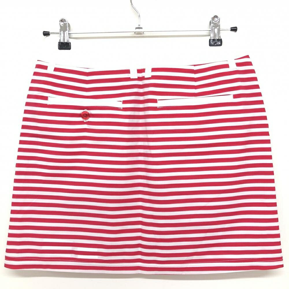 【新品】プーマ スカート レッドピンク×白 ボーダー DRYCELL レディース M ゴルフウェア PUMA