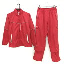 パラディーゾ レインウェア(2WAYジャケット×パンツ) レッド×白 裏メッシュ 袖着脱可 レディース M ゴルフウェア Paradiso