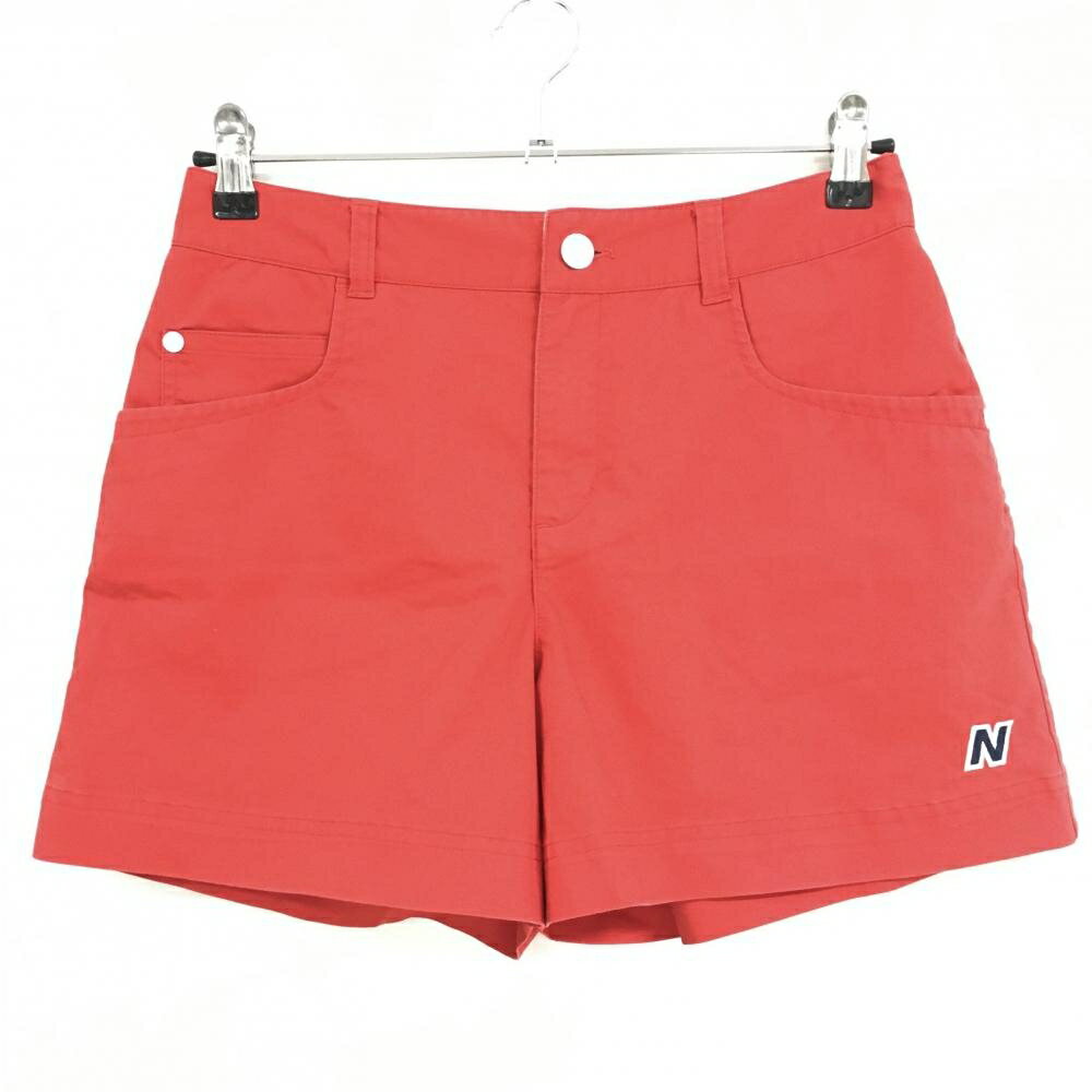 ニューバランス ハーフパンツ レッド シンプル ロゴ刺しゅう ストレッチ レディース 0(S) ゴルフウェア..