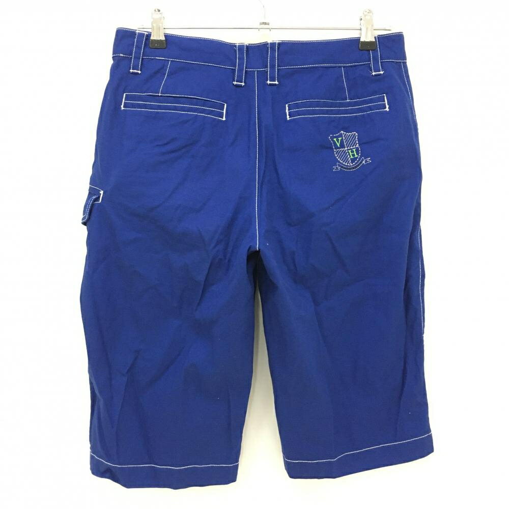 【超美品】ビバハート ハーフパンツ ブルー 白ステッチ ティー装着可 ストレッチ メンズ 79 ゴルフウェア VIVA HEART