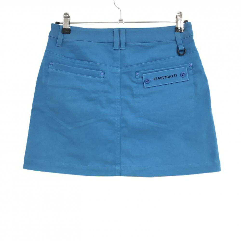 【美品】パーリーゲイツ スカート ブルー 表微起毛 ストレッチ レディース 1(M) ゴ...