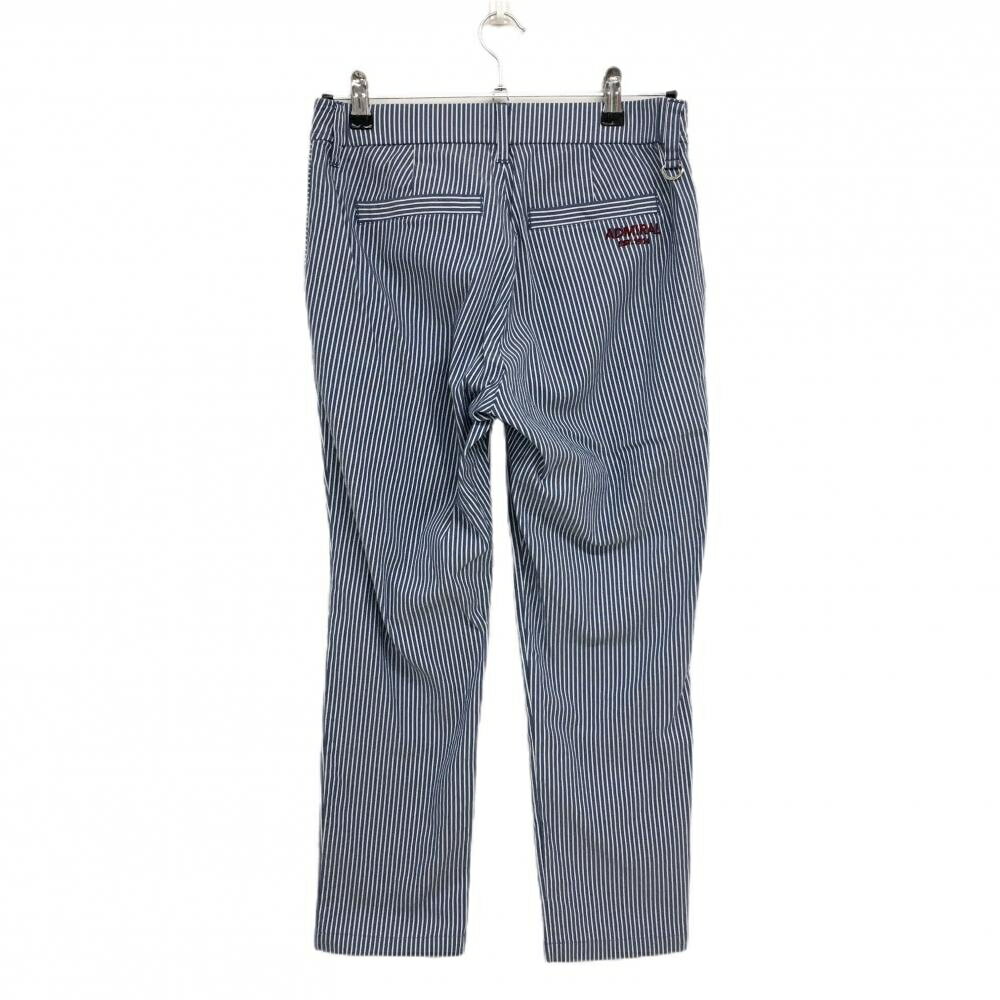 【超美品】アドミラル パンツ ブルー×白 ストライプ ストレッチ レディース L ゴルフウェア Admiral
