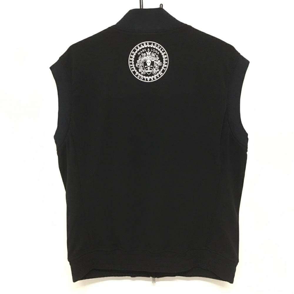 【新品】マークアンドロナ アウターベスト 黒 スカル 肩スタッズ 裏地メッシュ メンズ 46(M) ゴルフウェア 2023年モデル MARK＆LONA
