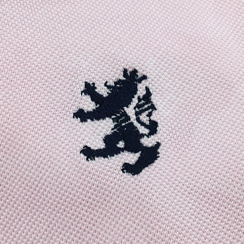 【超美品】アドミラル 半袖ポロシャツ ピンク カモフラ地模様 襟・袖口ライン レディース L ゴルフウェア Admiral