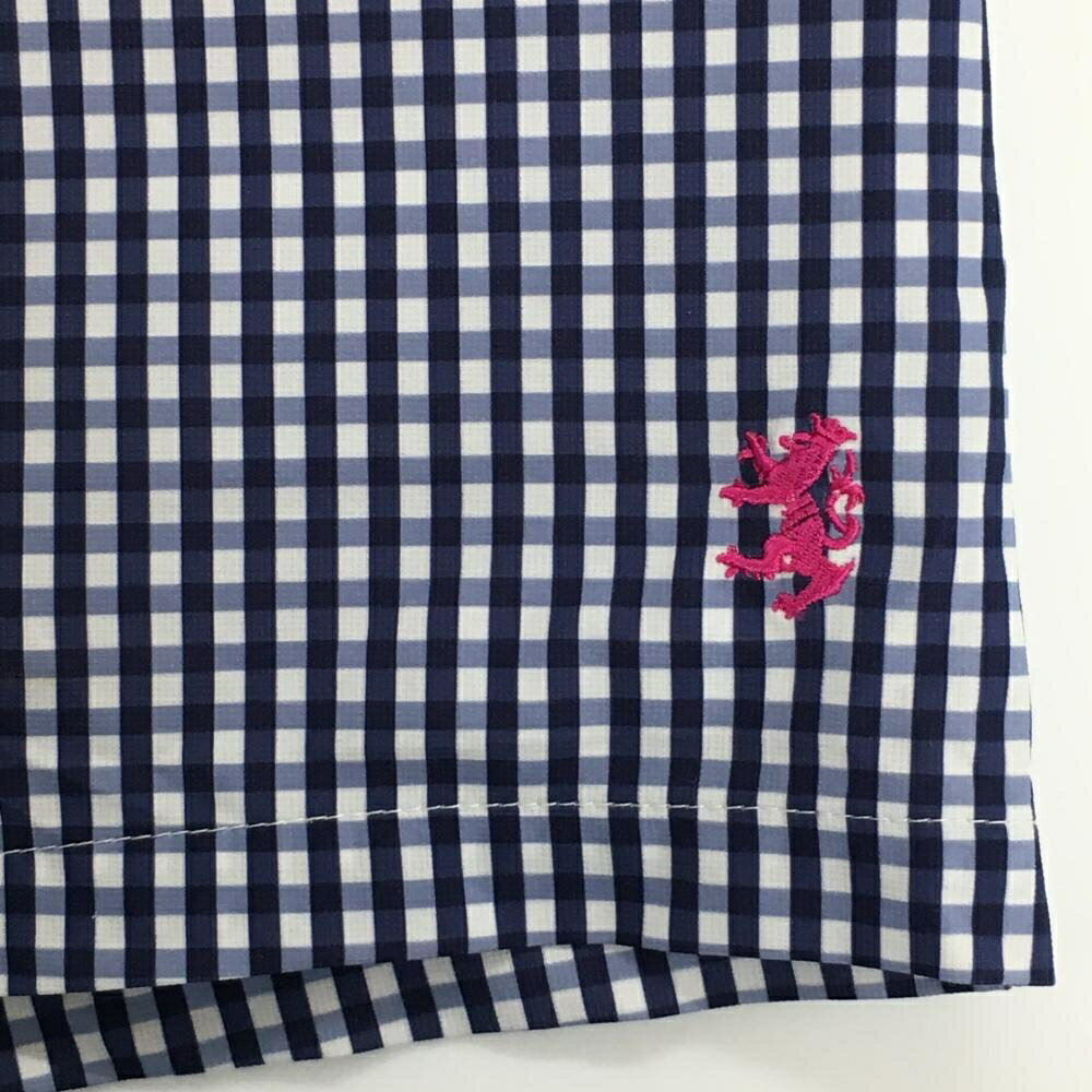 【美品】アドミラル ショートパンツ ネイビー×白 チェック レディース L ゴルフウェア Admiral