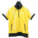 アンダーアーマー 半袖ブルゾン イエロー×黒 ハーフジップ 裏地メッシュ レディース MD ゴルフウェア UNDER ARMOUR