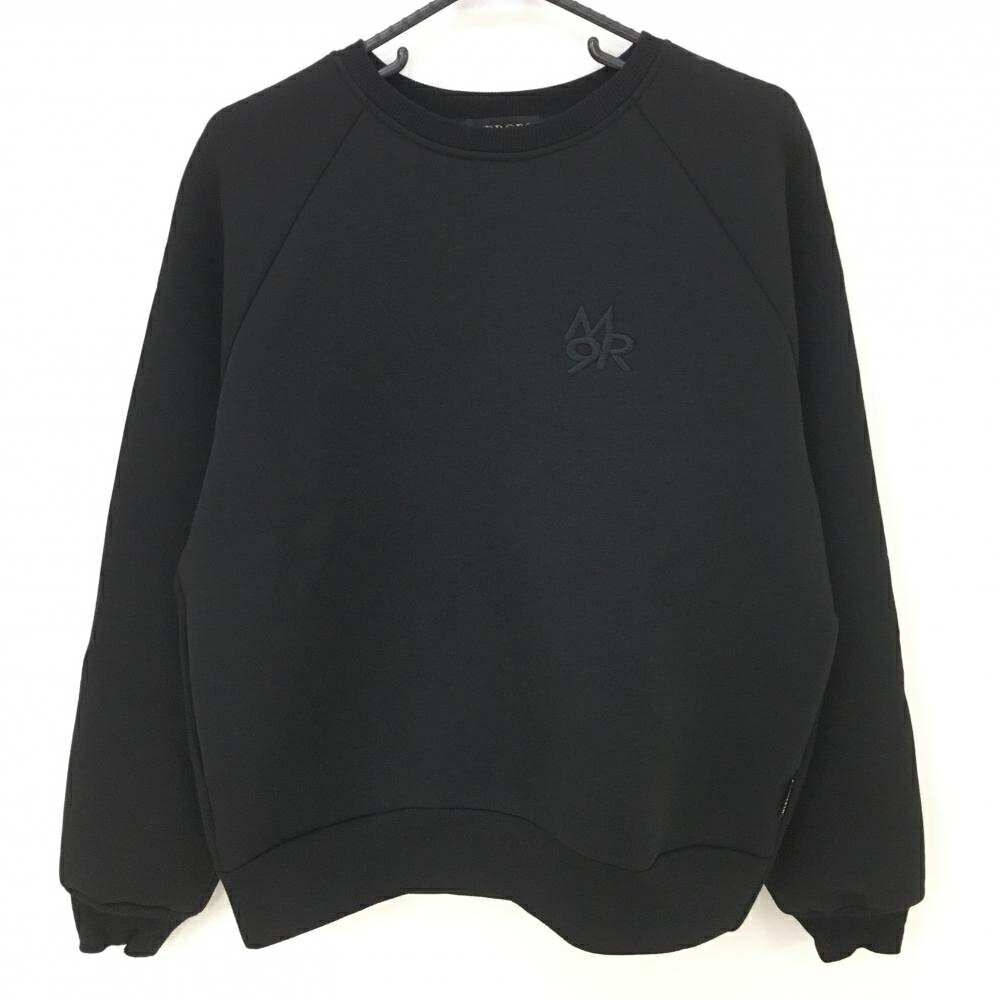 【美品】ミラーナイン トレーナー 黒 ダンボールニット ロゴ刺しゅう メンズ M ゴルフウェア MIRROR9