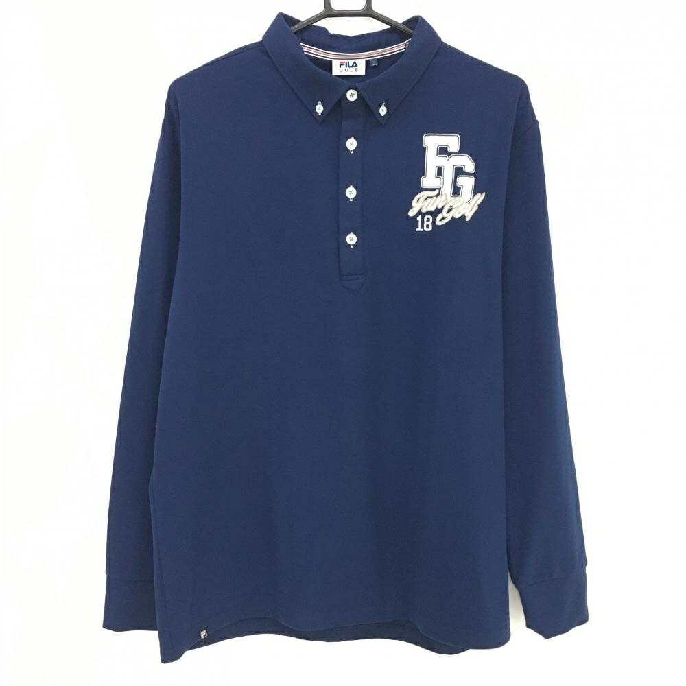 フィラゴルフ長袖ポロシャツネイビー...