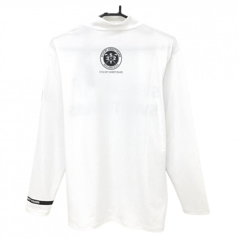 【新品】SY32 長袖ハイネックシャツ 白×黒 ビッグロゴ メンズ ゴルフウェア SY32 BY SWEET YEARSSY32