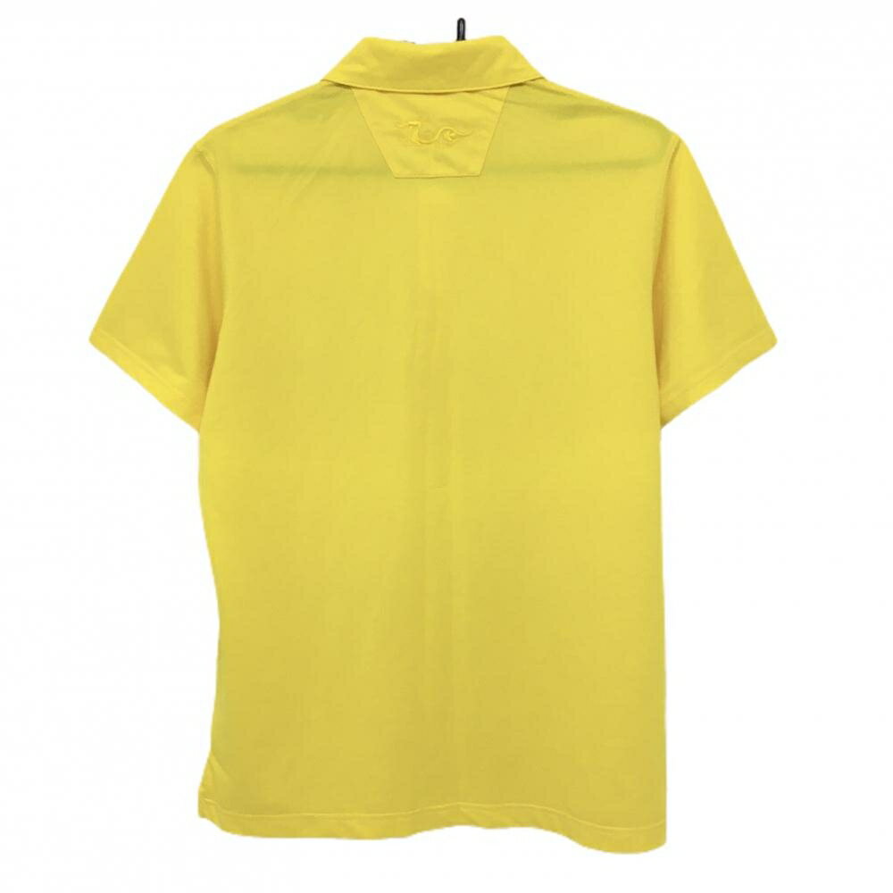 【超美品】ダンスウィズドラゴン 半袖ポロシャツ イエロー 胸スカル メンズ 3(L) ゴルフウェア Dance With Dragon