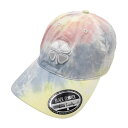 【美品】ブラッククローバー キャップ ブルー系×レッド系×イエロー系 タイダイ柄 ゴルフウェア BKACK CLOVER
