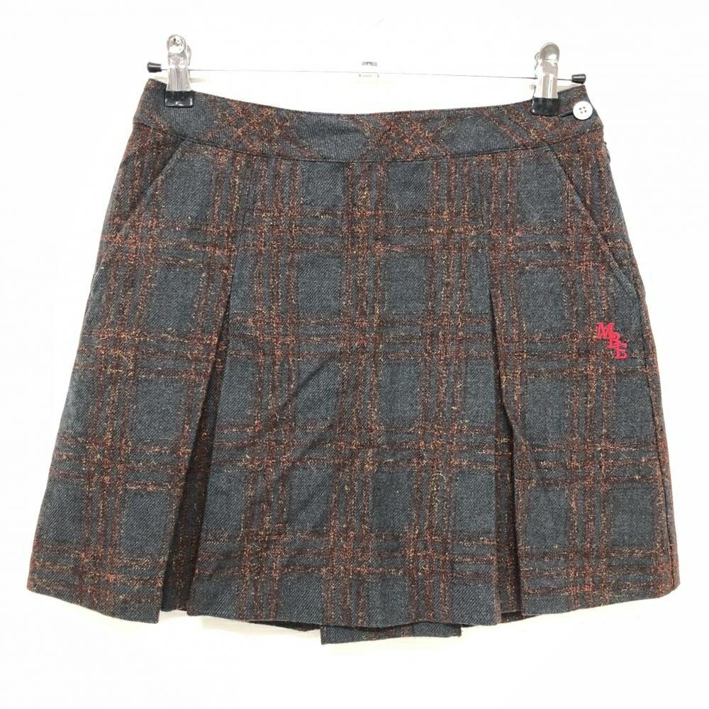 【超美品】マスターバニー スカート グレー×グレー チェック ウール混 ESTETHIA レディース 0(S) ゴル..