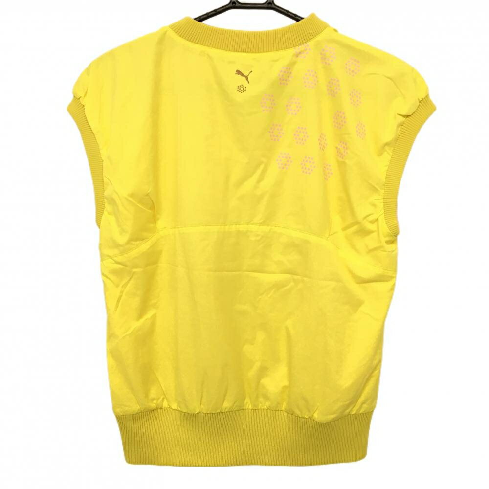 プーマ アウターベスト イエロー×ピンク ポケット レディース L ゴルフウェア PUMA