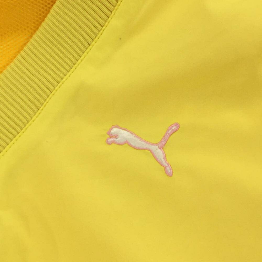 プーマ アウターベスト イエロー×ピンク ポケット レディース L ゴルフウェア PUMA