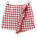 【超美品】リエンダスエルタ スカート 白×レッド ギンガムチェック 内側インナーパンツ レディース M ゴルフウェア rienda suelta(4)