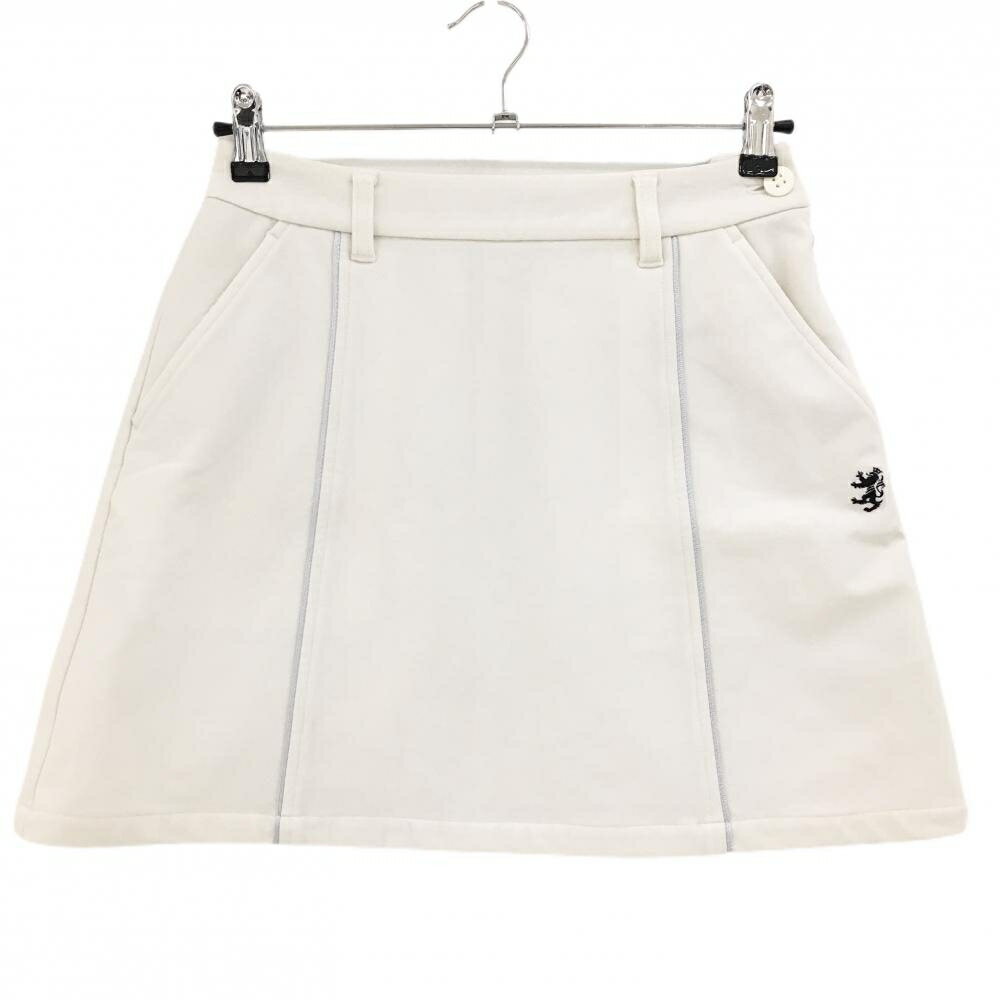 アドミラル スカート 白 前パイピングシルバー 裏起毛 レディース M ゴルフウェア Admiral