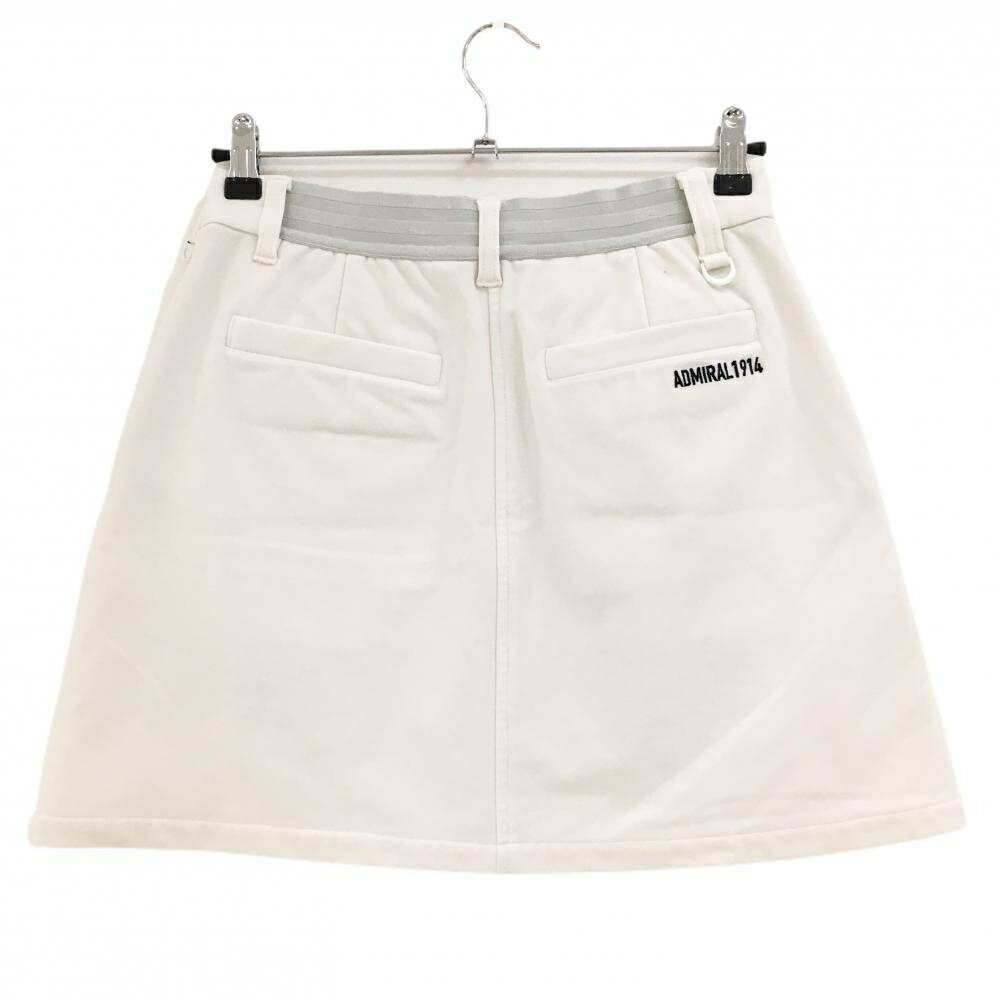 アドミラル スカート 白 前パイピングシルバー 裏起毛 レディース M ゴルフウェア Admiral