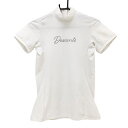 デサントゴルフ 半袖ハイネックシャツ 白 胸スワロフスキー LUXE COLLECTION 中田英寿 レディース M ゴルフウェア DESCENTE