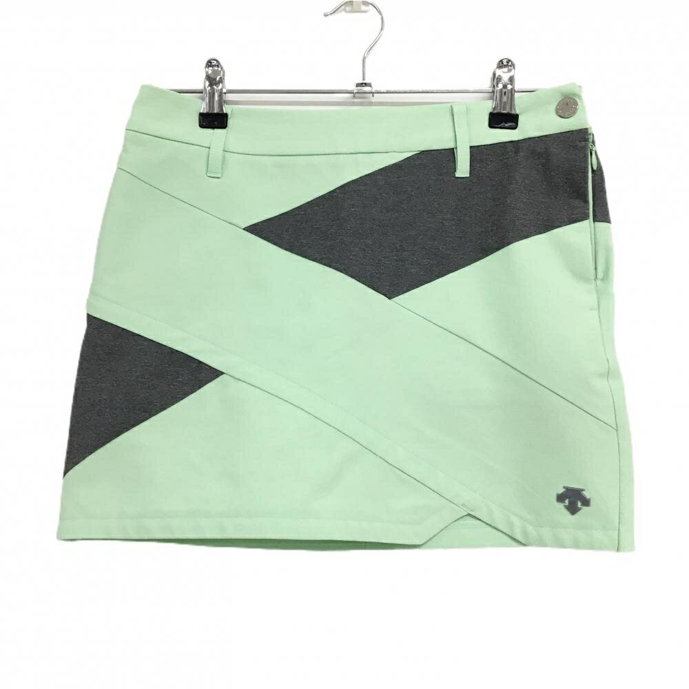 デサントゴルフ スカート ライトグリーン×グレー バイカラー 中田英寿 レディース 61/S ゴルフウェア D..