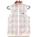 【超美品】ランバンスポール リバーシブルベスト オレンジ×ライトグレー 片面メッシュ レディース 38(M) ゴルフウェア LANVIN SPORT
