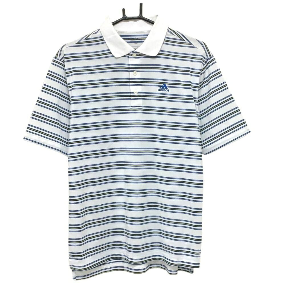 商品説明 ブランド adidas アイテム 半袖ポロシャツ 表記サイズ M/M ※海外サイズの場合もございます。必ず実寸サイズをご確認ください。 実寸サイズ 　身幅：約54cm　袖丈：約24.5cm　肩幅：約46.5cm　着丈：約69cm ※実寸サイズの採寸方法については、こちらをご覧ください。 ★実寸サイズは平台に平置きして外寸を測定しており、商品によっては若干の誤差が生じます。数cmの誤差は予めご了承くださいませ。 特徴・仕様 付属品 商品ランク B+ コメント 襟汚れ、胸・腹部・裾薄汚れ小、腰内側糸引き小 商品ランク（ゴルフウェア） N 新品（タグ付き) S 新品未使用品（タグなし） A+ 使用感や汚れ等がない、または目立たない綺麗な中古品 A 使用感や汚れ等が少ない美品や良品 B+ 使用感や中小の汚れ等がある一般的な中古品 B 使用感や大中の汚れ等がある一般的な中古品 C 使用感や大中の汚れ、小さな穴等がある中古品 商品ランク（ゴルフシューズ） N 新品（タグ付き) S 新品未使用品（タグなし） A+ しわや汚れ等がない、または少ない綺麗な中古品 A しわや小さな汚れはあるが、使用感が少ない美品や良品 B+ しわや中小の汚れ、使用感がある一般的な中古品 B しわや大中の汚れ、使用感がある一般的な中古品 C しわや大中の汚れ、使用感がある中古品 D しわや大きな汚れ、使用感がある中古品 &nbsp;★A+～CランクはUSED品となりますので、神経質な方はご入札をお控えください。 &nbsp;★Nランクは新品商品ですが、一部保管時による汚れ等があります。商品説明や写真で必ずご確認ください。　