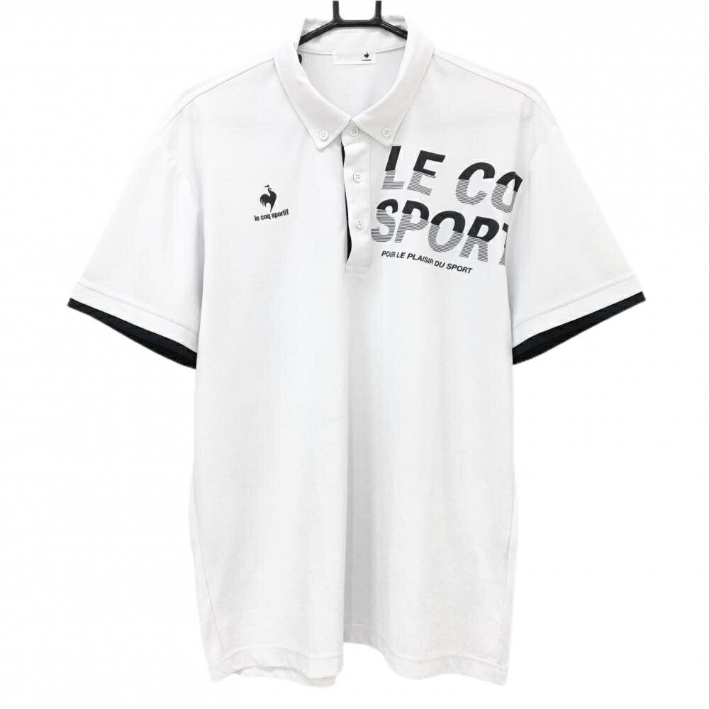 Other - 【超美品】ルコック 半袖ポロシャツ 白　ロゴネイビー ボタンダウン メンズ XO ゴルフウェア 2024年モデル le coq sportif