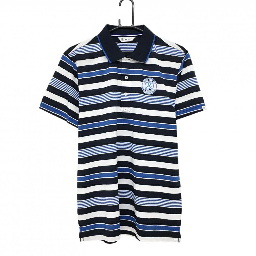SINACOVA GOLF - アンパスィ 半袖ポロシャツ ネイビー×白×ブルー ボーダー メンズ LL ゴルフウェア and per se