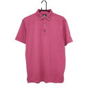 【美品】フットジョイ 半袖ポロシャツ ピンク×白 ボタンダウン ボーダー風 メンズ L ゴルフウェア FootJoy(4)