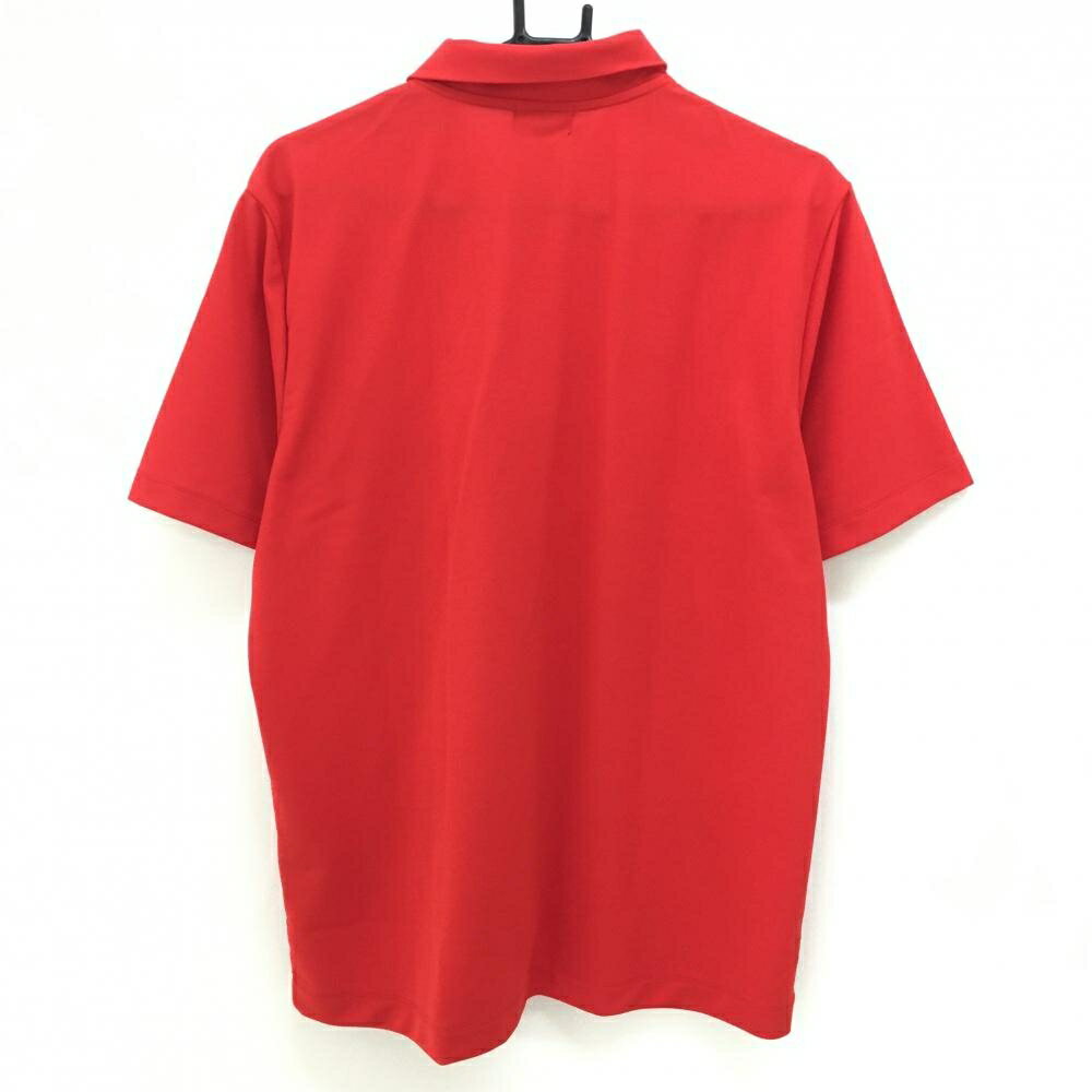 【超美品】アルチビオ 半袖ポロシャツ レッド×白 ビックロゴ メンズ 50(XL) ゴルフウェア 2023年モデル archivio