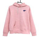 【美品】ビームスゴルフ パーカー ピンク ロゴ総柄地模様 ロゴブルー レディース M ゴルフウェア BEAMS GOLF